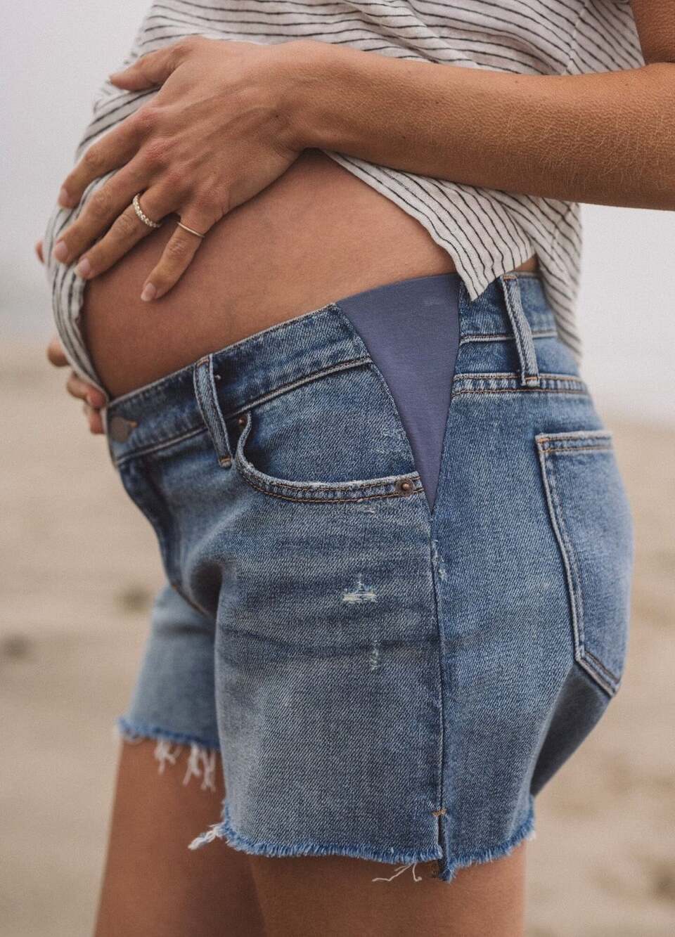 Hatch The Cut Off Denim Maternity Shorts Size 27